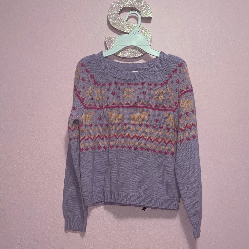 Women's Purple Fair Isle Sweater